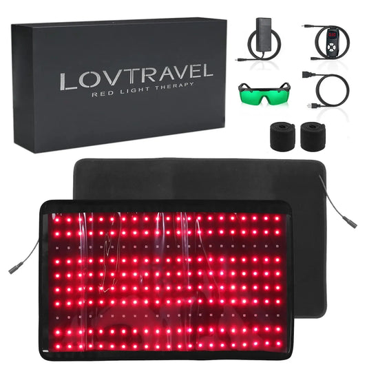 LOVTRAVEL Red Light Therapy Blanket 210pcs LEDs 660nm＆850nm Near Infrared Heating Pad for Body Home Healthy Relaxation Device